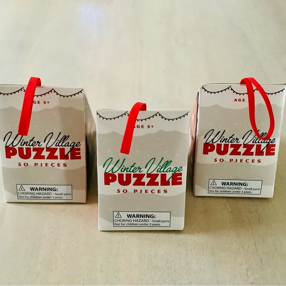 3 Target Bullseye Puzzle Ornaments